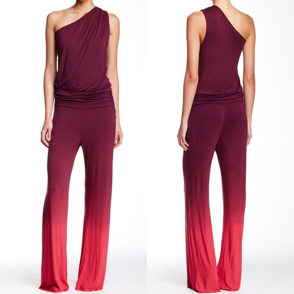 Young Fabulous & Broke Pants - Young Fabulous & Broke One Shoulder Ombré Jumpsuit